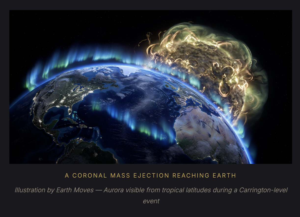 A Coronal Mass Ejection Reaching Earth